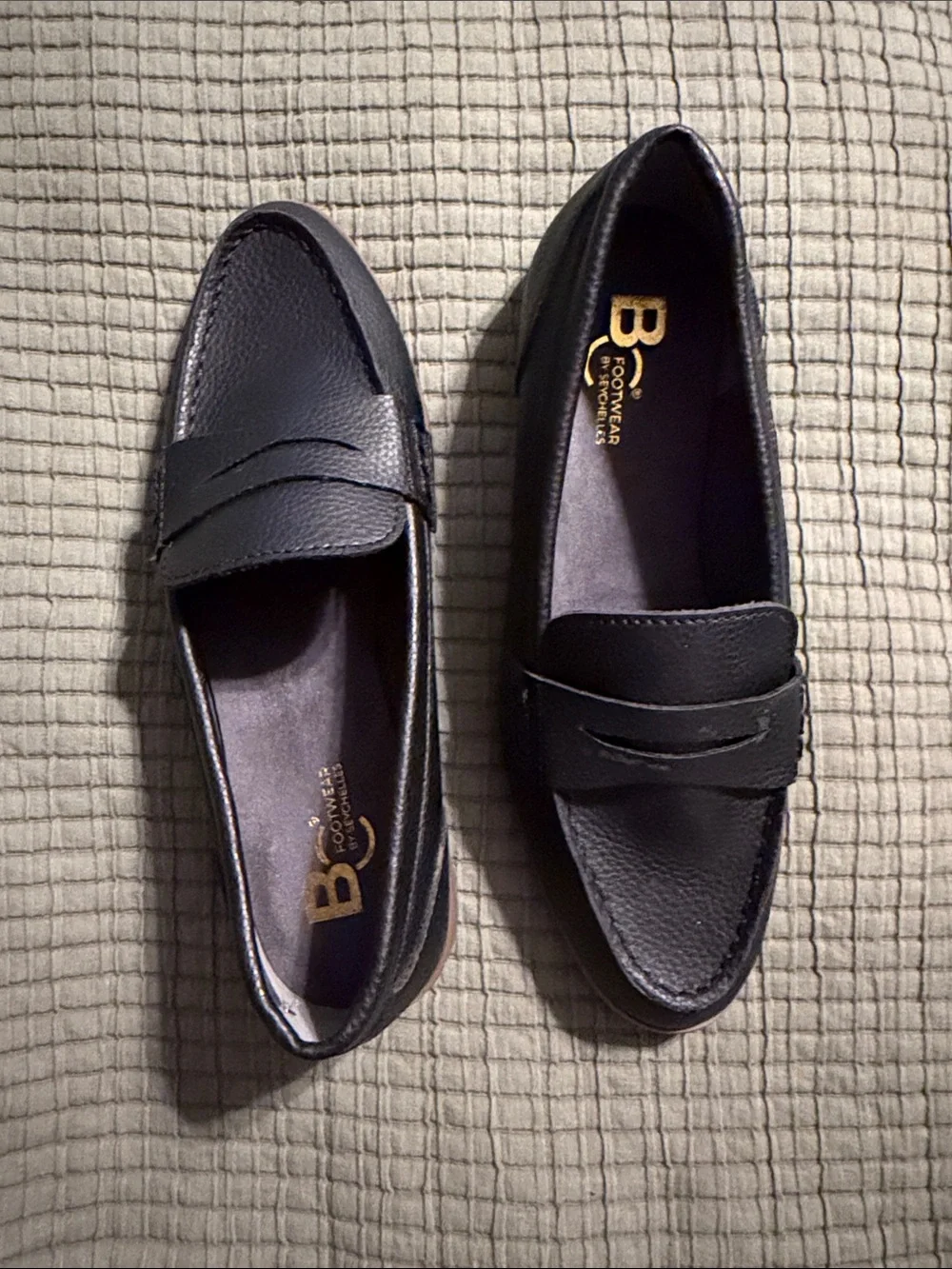 Seychelles Black Leather Penny Loafers